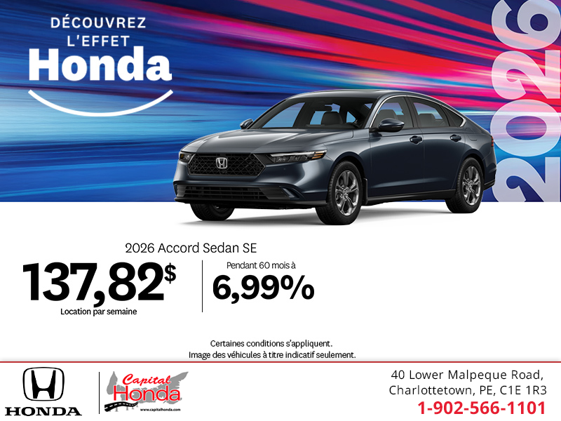 Obtenez le Honda Accord 2026 !