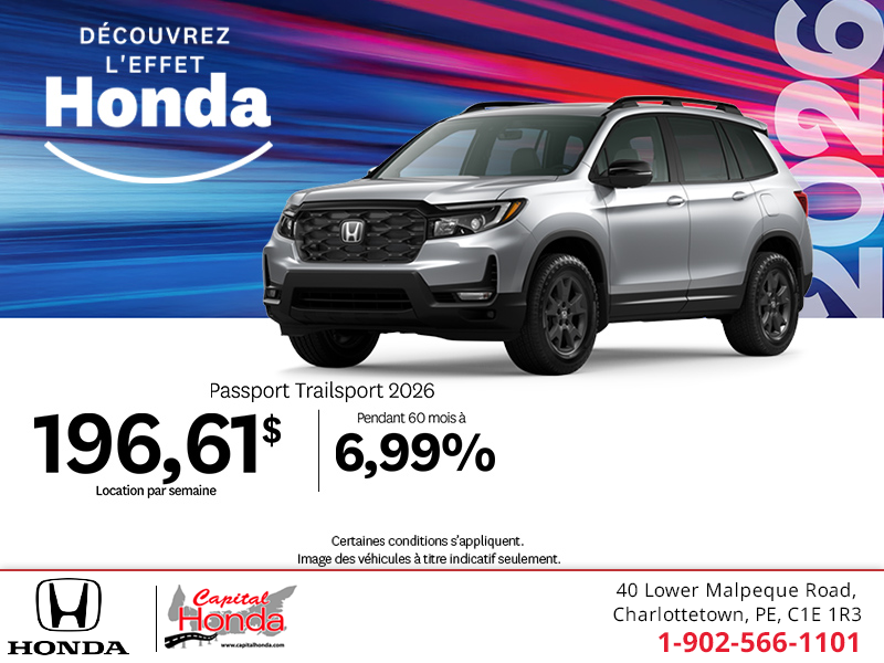 Procurez-vous le Honda Passport 2026 !