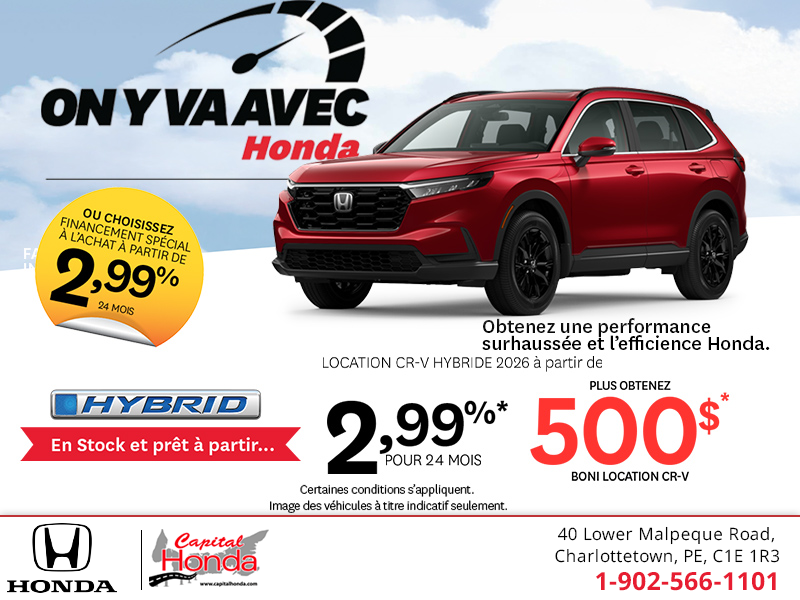 Obtenez le Honda CR-V hybride 2026 !	