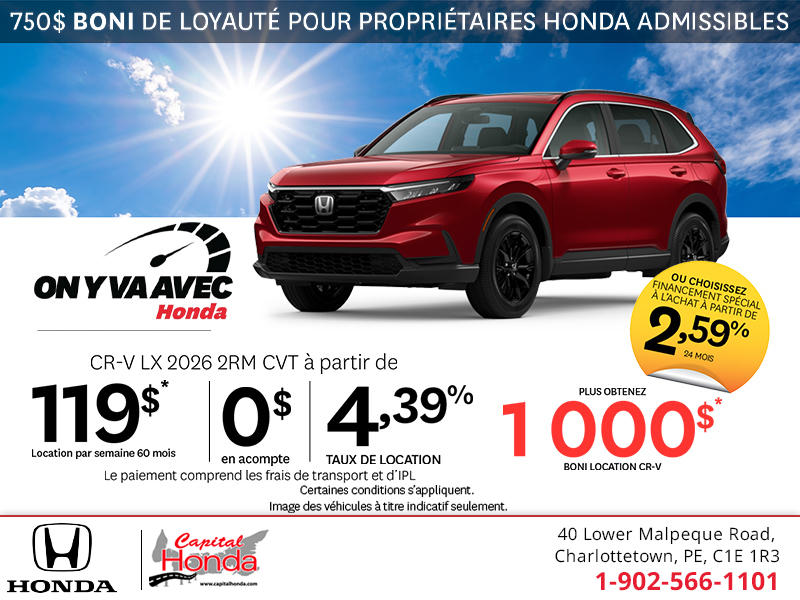 Obtenez la Honda CR-V 2026 !