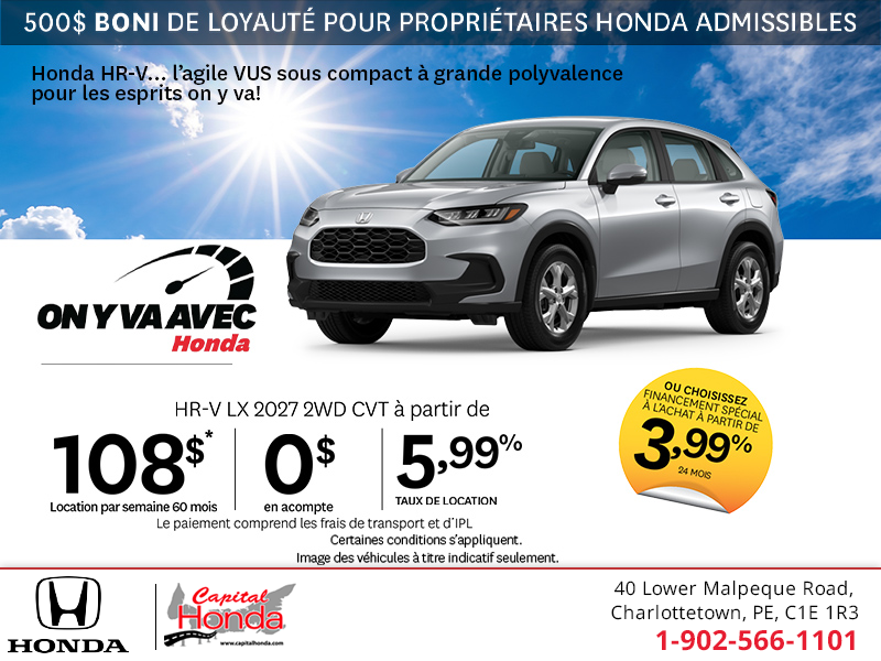 Obtenez la Honda HR-V 2027 !