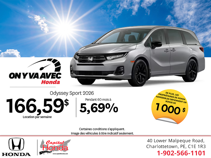 Obtenez la Honda Odyssey 2026 !