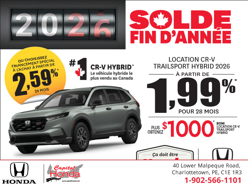 Obtenez la Honda CR-V Hybride 2026 !        