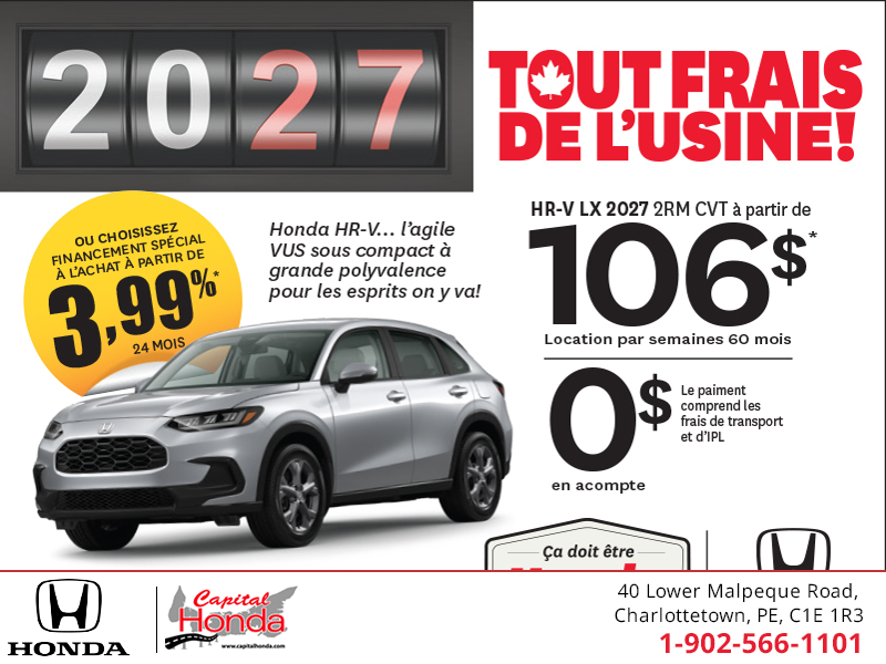 Obtenez la Honda HR-V 2027 !