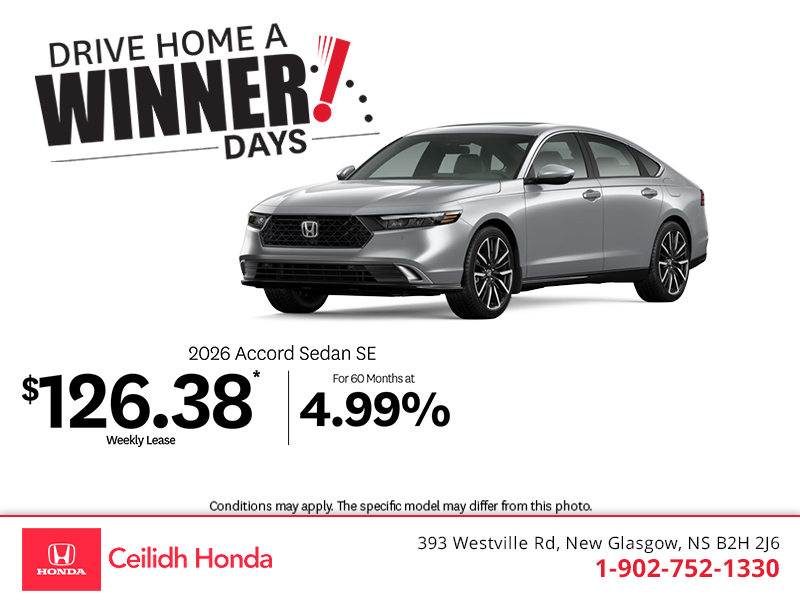 Get the 2026 Honda Accord! 