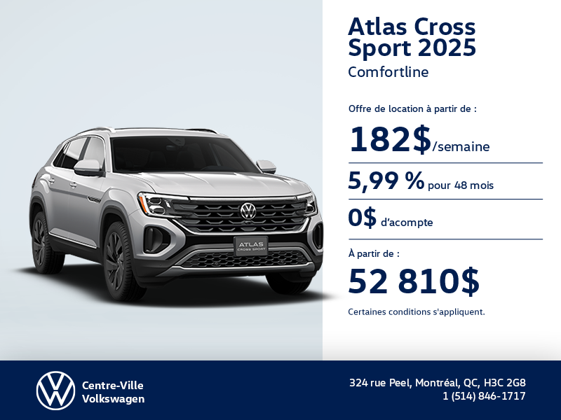 Procurez-vous le Volkswagen Atlas Cross Sport 2025