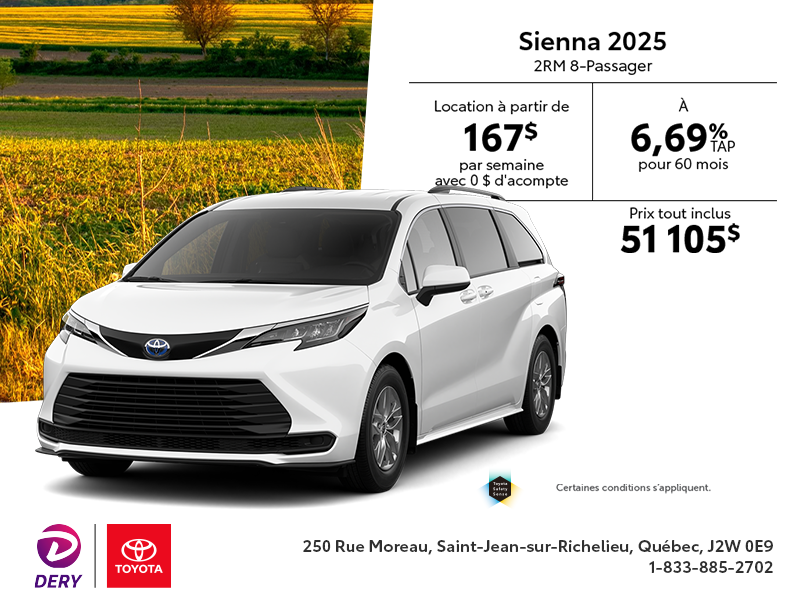 Toyota Sienna Hybride 2025