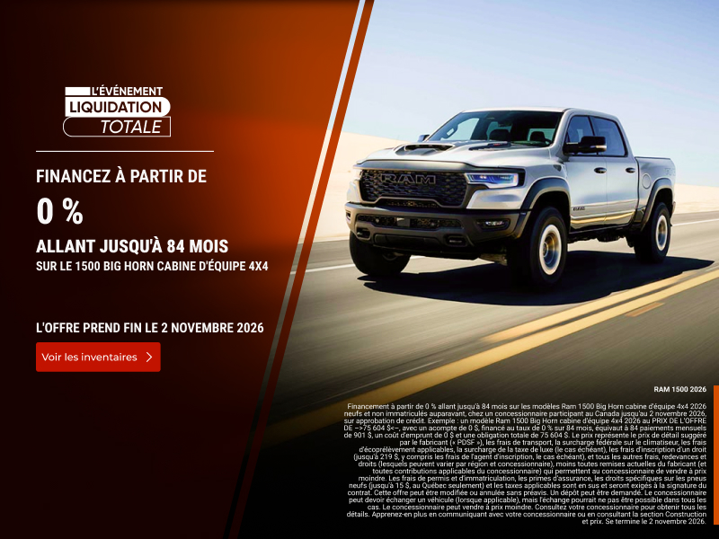 Procurez-vous le RAM 1500 2026