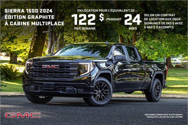 Le GMC Sierra 1500 2024 édition graphite à cabine multiplace