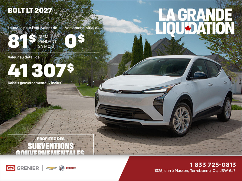 Procurez-vous le Chevrolet Bolt LT 2027