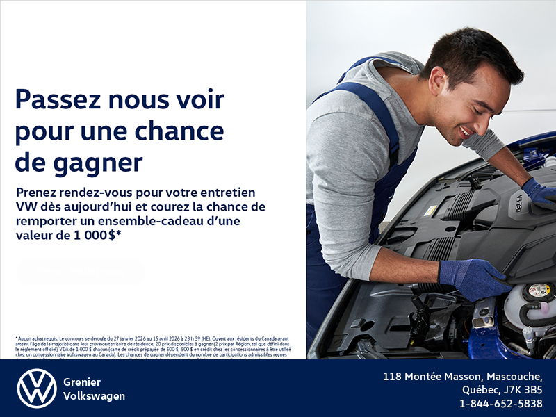 Passez nous voir pour une chance de gagner