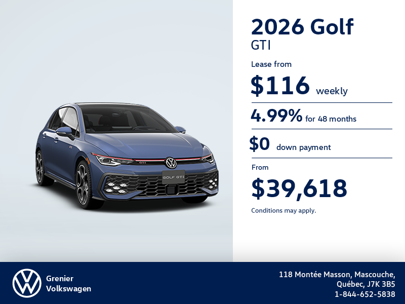 Get the 2026 Volkswagen Golf GTI