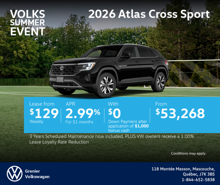 Get the 2026 Volkswagen Atlas Cross Sport