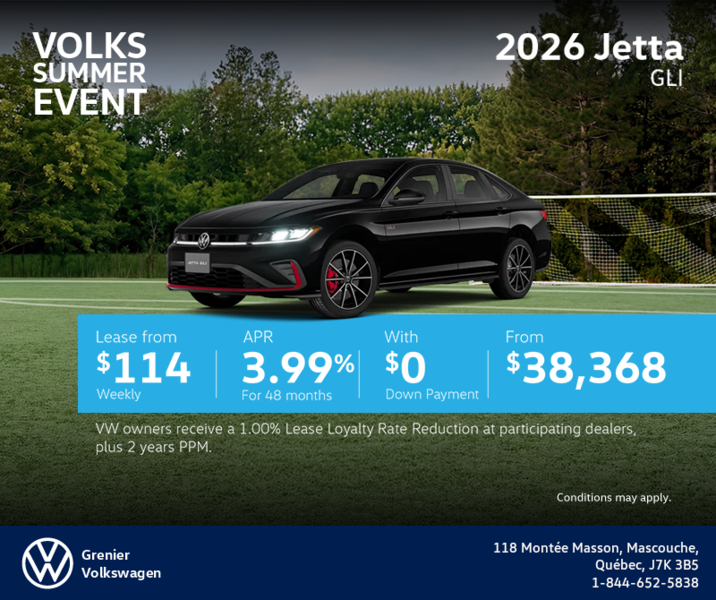 Get the 2026 Volkswagen Jetta GLI