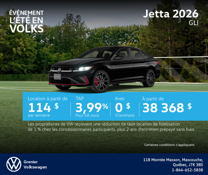 Procurez-vous la Volkswagen Jetta Gli 2026