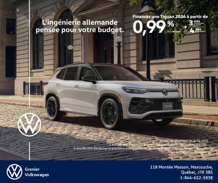 Procurez-vous le Volkswagen Tiguan 2026