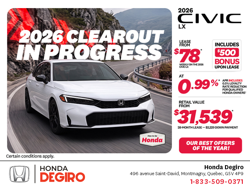 Get the 2026 Honda Civic! 