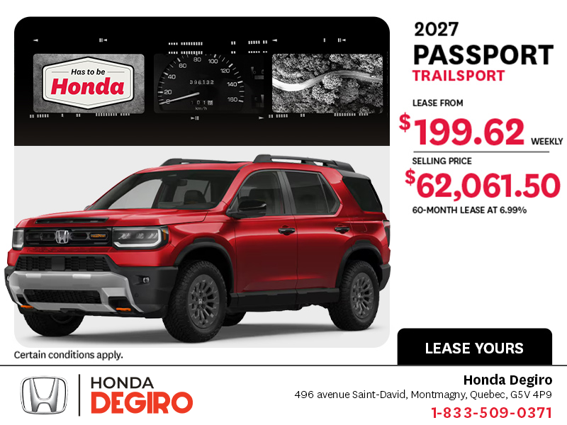 Get the 2027 Honda Passport! 