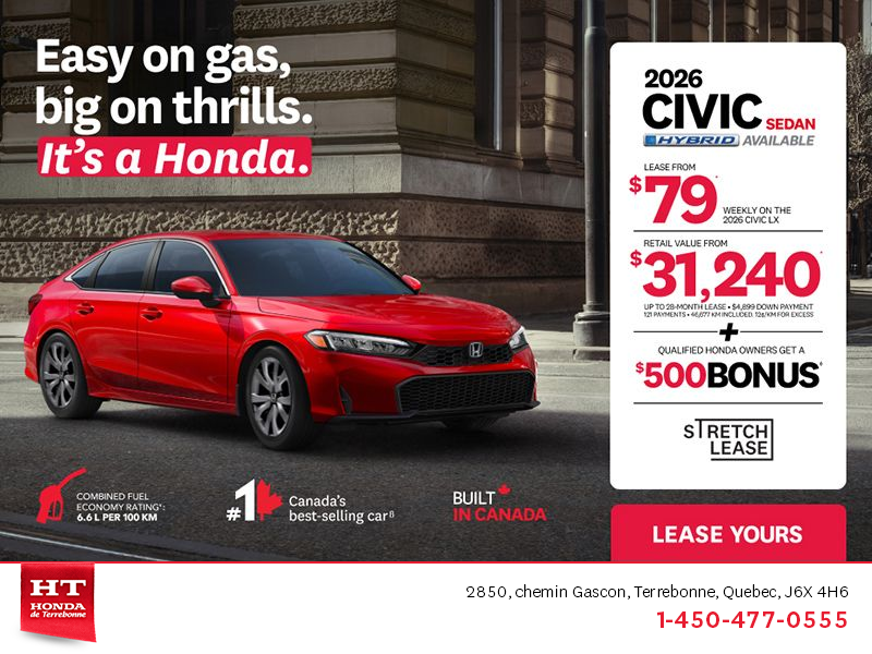 Get the 2026 Honda Civic Sedan! 