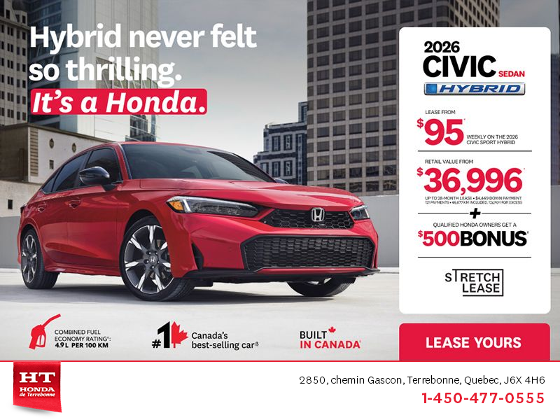 Get the 2026 Honda Civic Sedan Hybrid! 