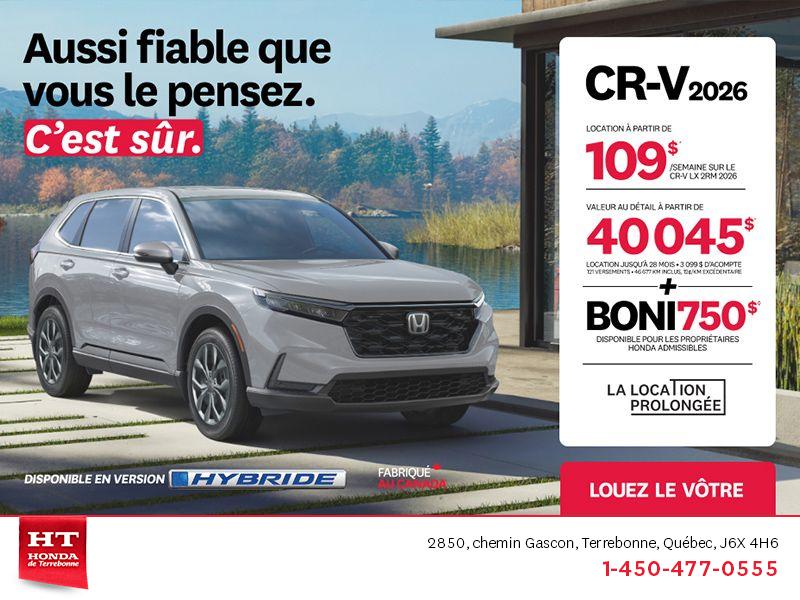 Obtenez le Honda CR-V 2026!