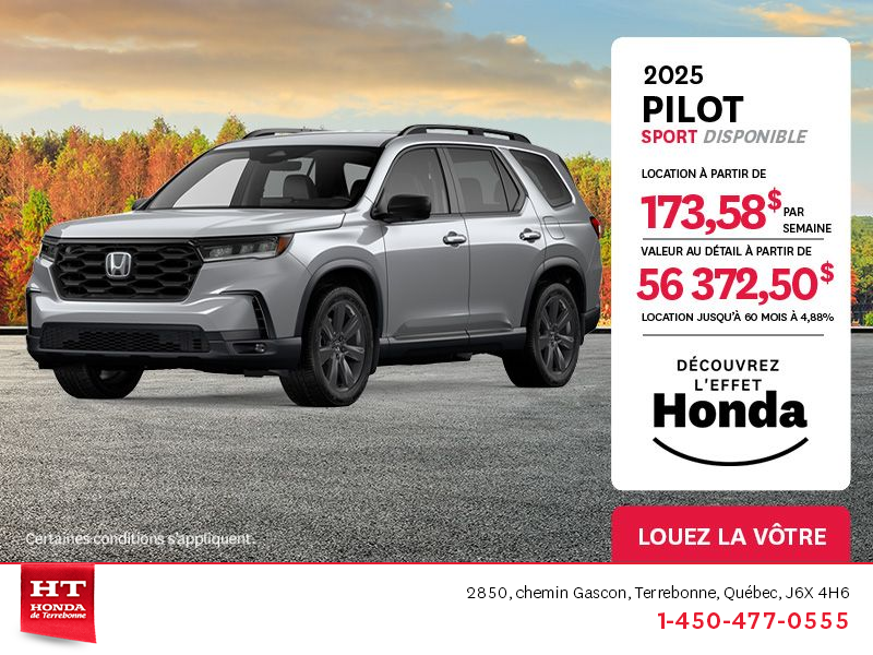 Obtenez le Honda Pilot 2025 !