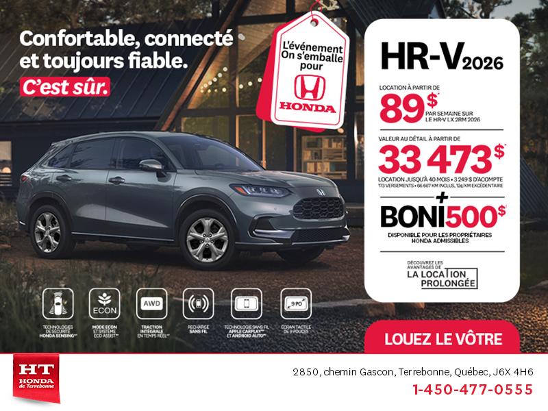 Obtenez le Honda HR-V 2026!