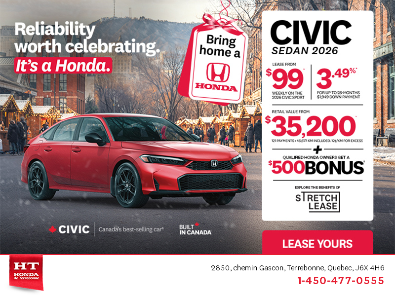 Get the 2026 Honda Civic Sport! 