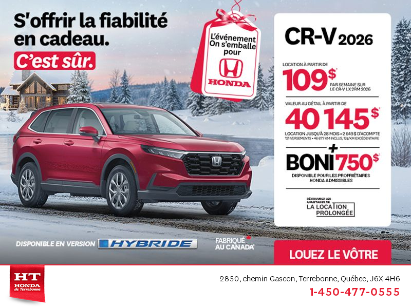 Obtenez le Honda CR-V 2026!