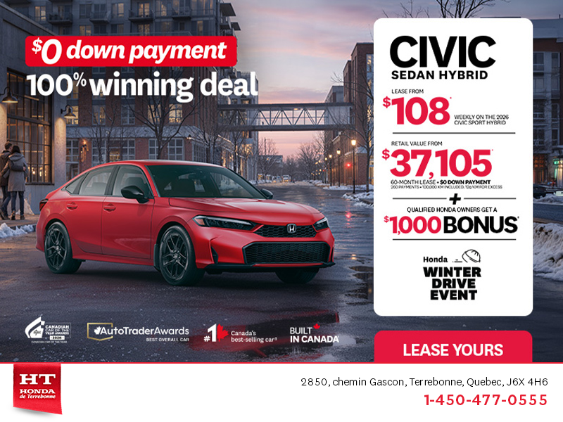 Get the 2026 Honda Civic Sedan Hybrid! 