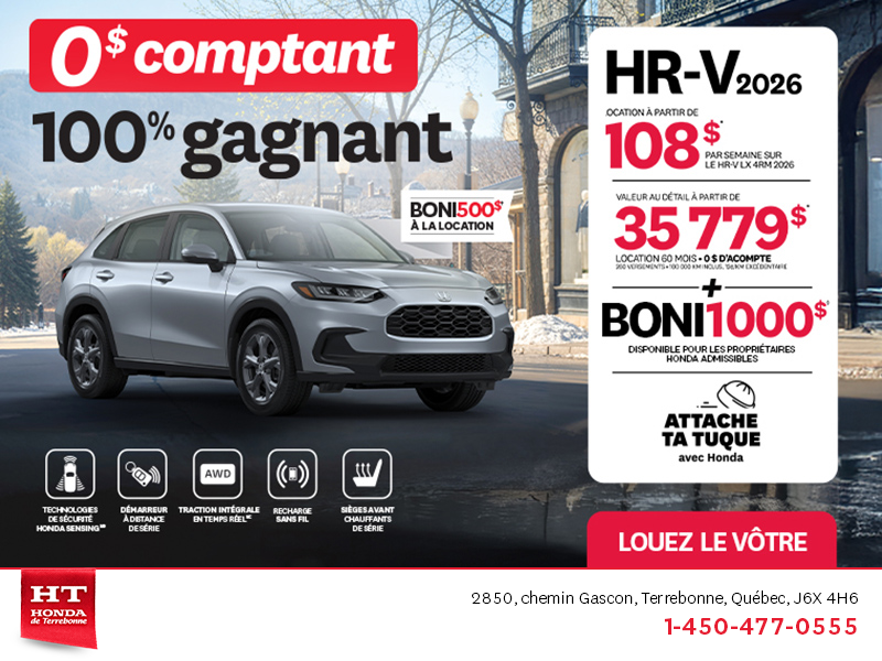 Obtenez le Honda HR-V 2026!