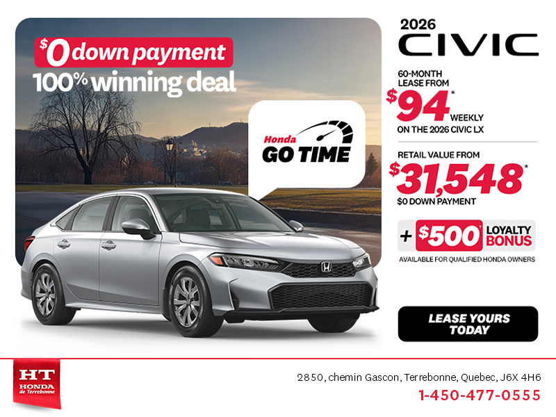 Get the 2026 Honda Civic Sedan! 