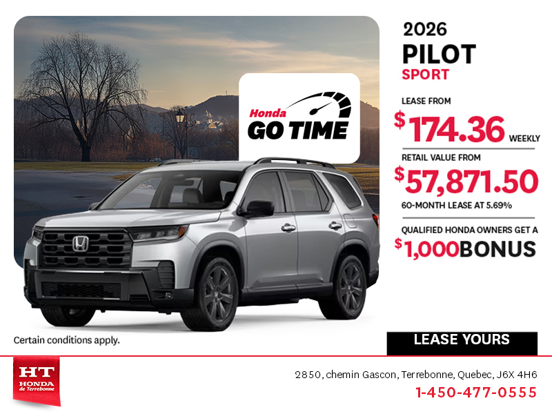 Get the 2026 Honda Pilot! 