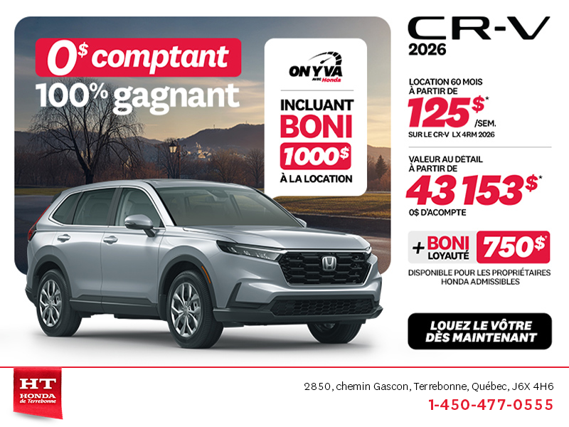 Obtenez le Honda CR-V 2026!