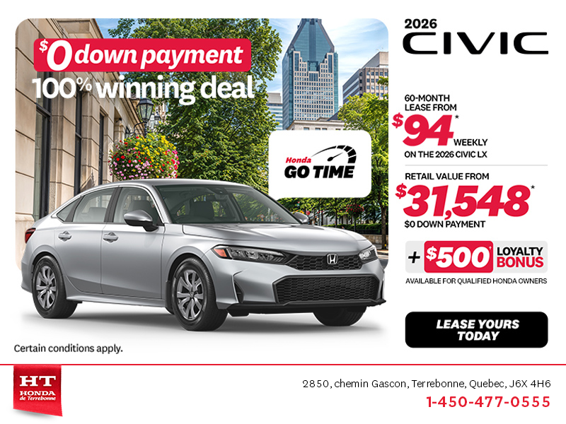 Get the 2026 Honda Civic! 