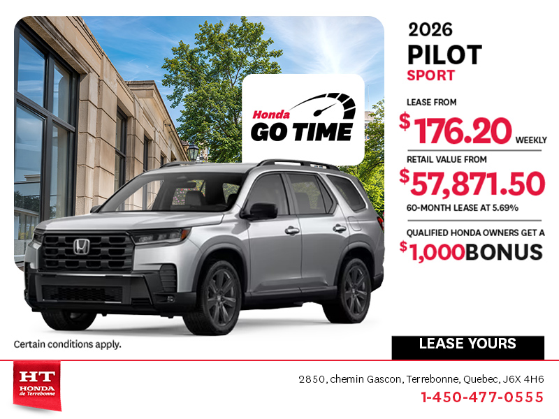 Get the 2026 Honda Pilot! 