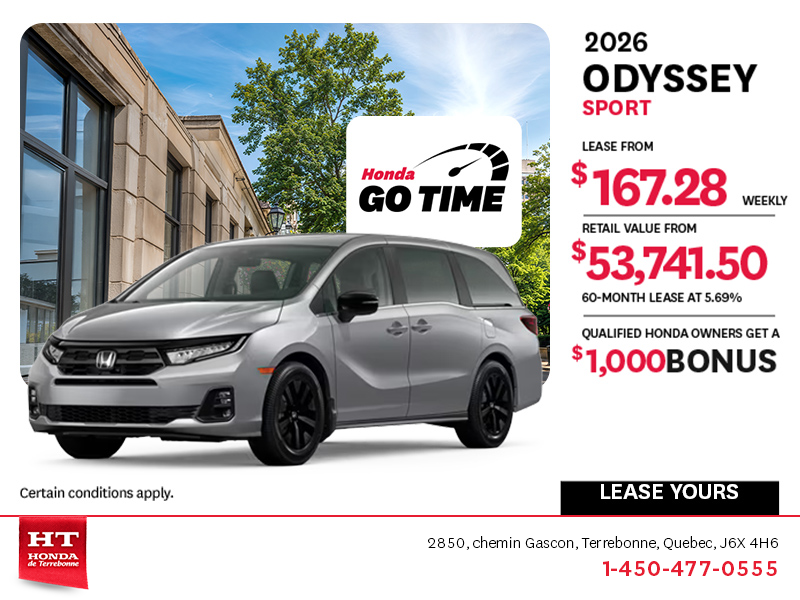 Get the 2026 Honda Odyssey! 