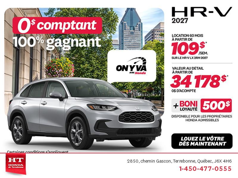 Obtenez la Honda HR-V 2027!