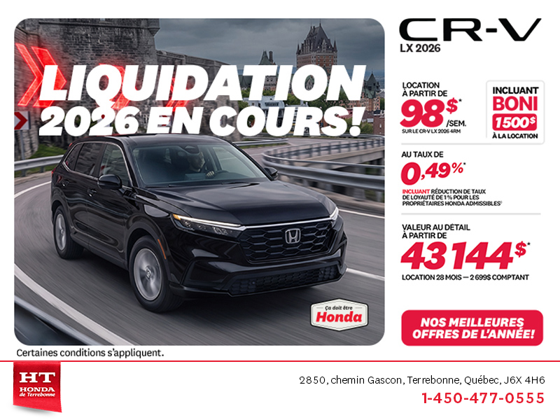Obtenez la Honda CR-V 2026!