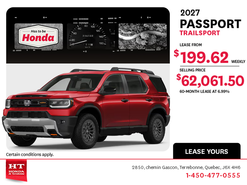 Get the 2027 Honda Passport! 