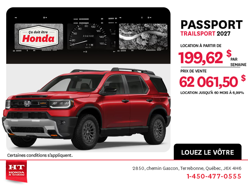 Obtenez le Honda Passport 2027 !
