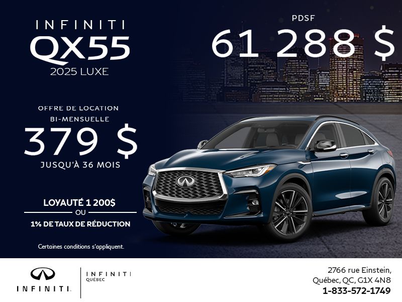 Procurez-vous le INFINITI QX55 2025!