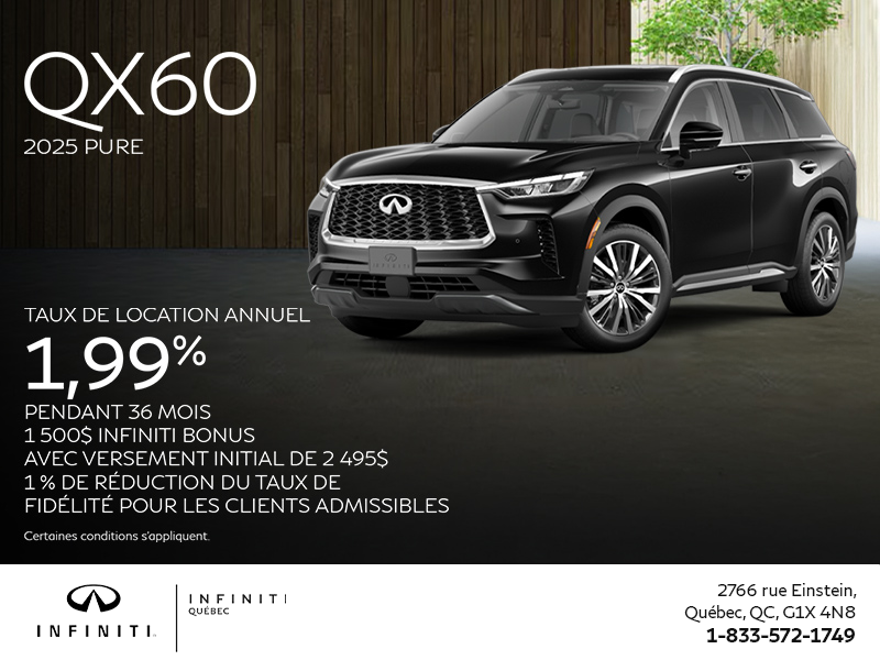 Procurez-vous le INFINITI QX60 2025 !
