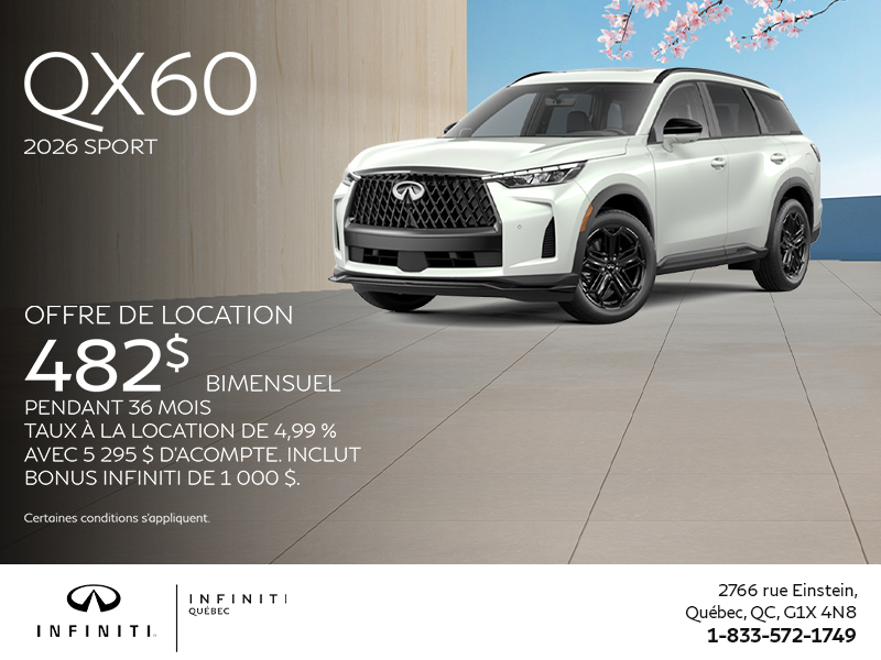 Procurez-vous le INFINITI QX60 2026 !