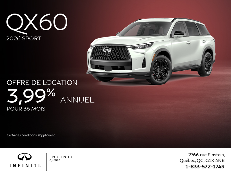 Procurez-vous la INFINITI QX60 2026 !