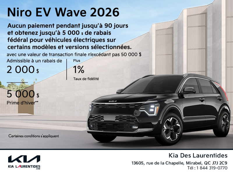 Le Kia Niro EV Wave 2026!
