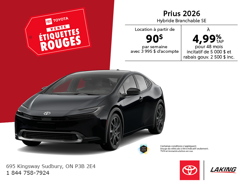 Toyota Prius Hybride Branchable SE 2026