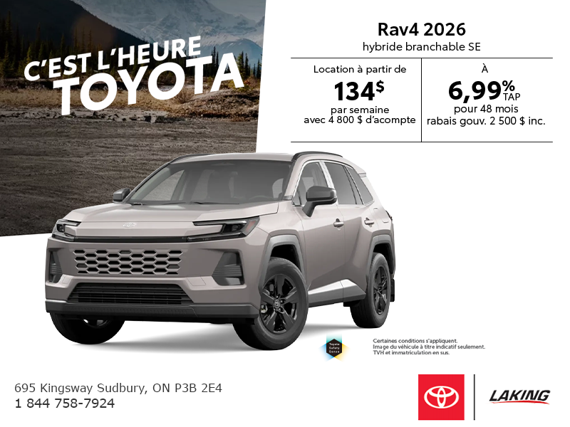 Toyota RAV4 Hybride Branchable 2026