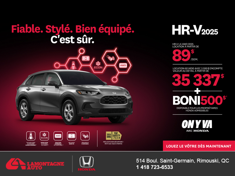 Obtenez le Honda HR-V 2025!