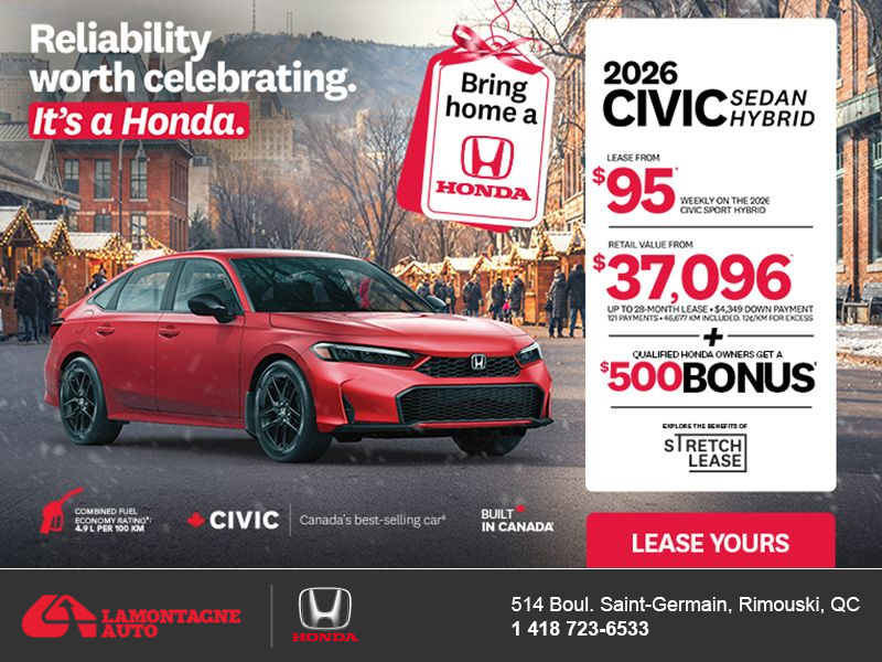 Get the 2026 Honda Civic Sedan Hybrid! 